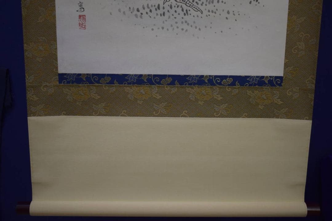 真作/独歩/軍鶏/シャモ図/鶏/干支/桐共箱付/布袋屋掛軸HI-993