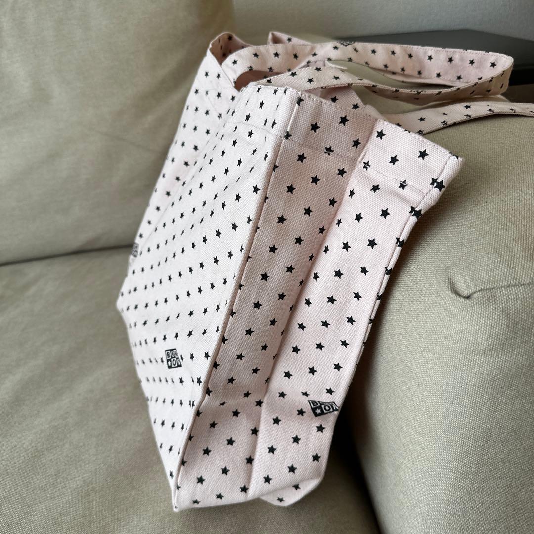 uni　BONTON 星柄トートバッグ　薄ピンク