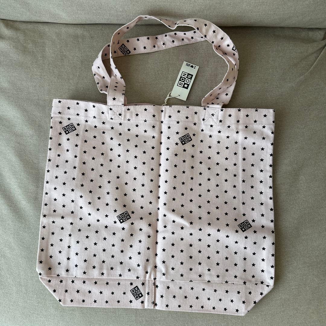 uni　BONTON 星柄トートバッグ　薄ピンク