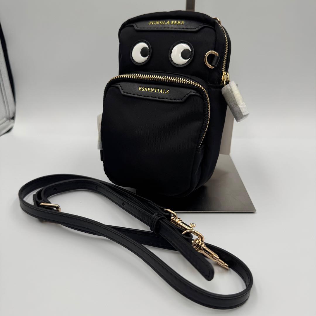 アニヤハインドマーチ ブラック ナイロン ESSENTIALS ショルダーバック