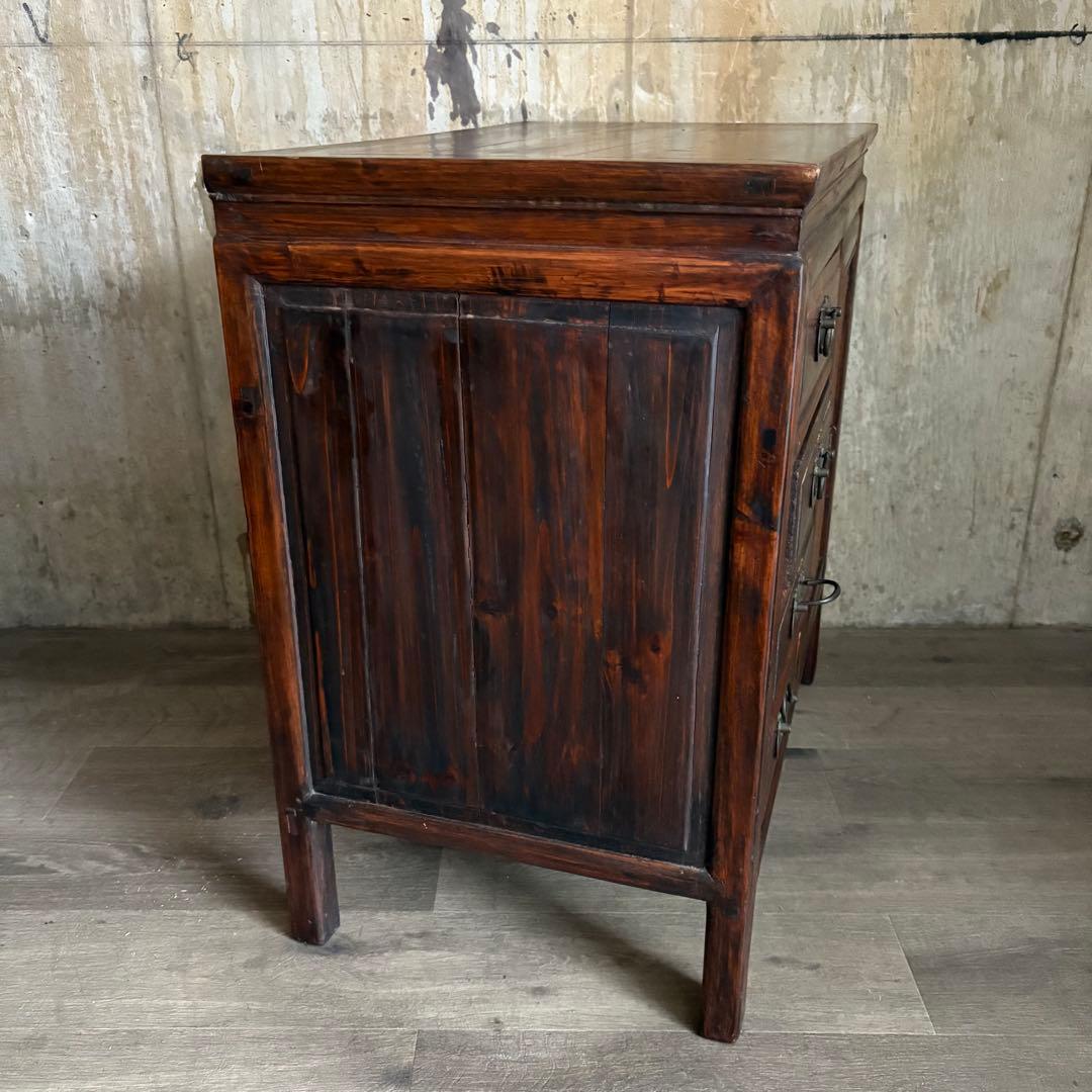 ヴィンテージ　キャビネット　サイドボード　シーシャムウッド　アジアンスタイル