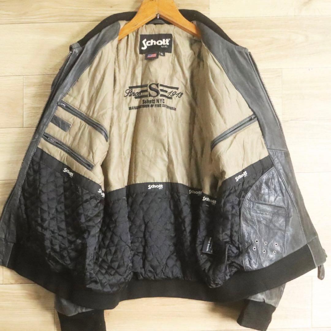 Schott ショット 本革 レザーフライトジャケット シングルライダース