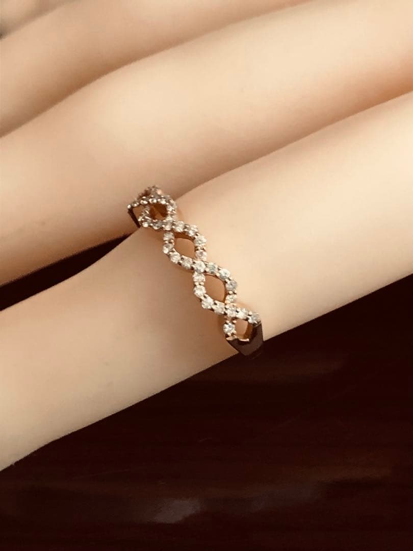 k18YG.0.30カラットエレガント インフィニティデザイン リング