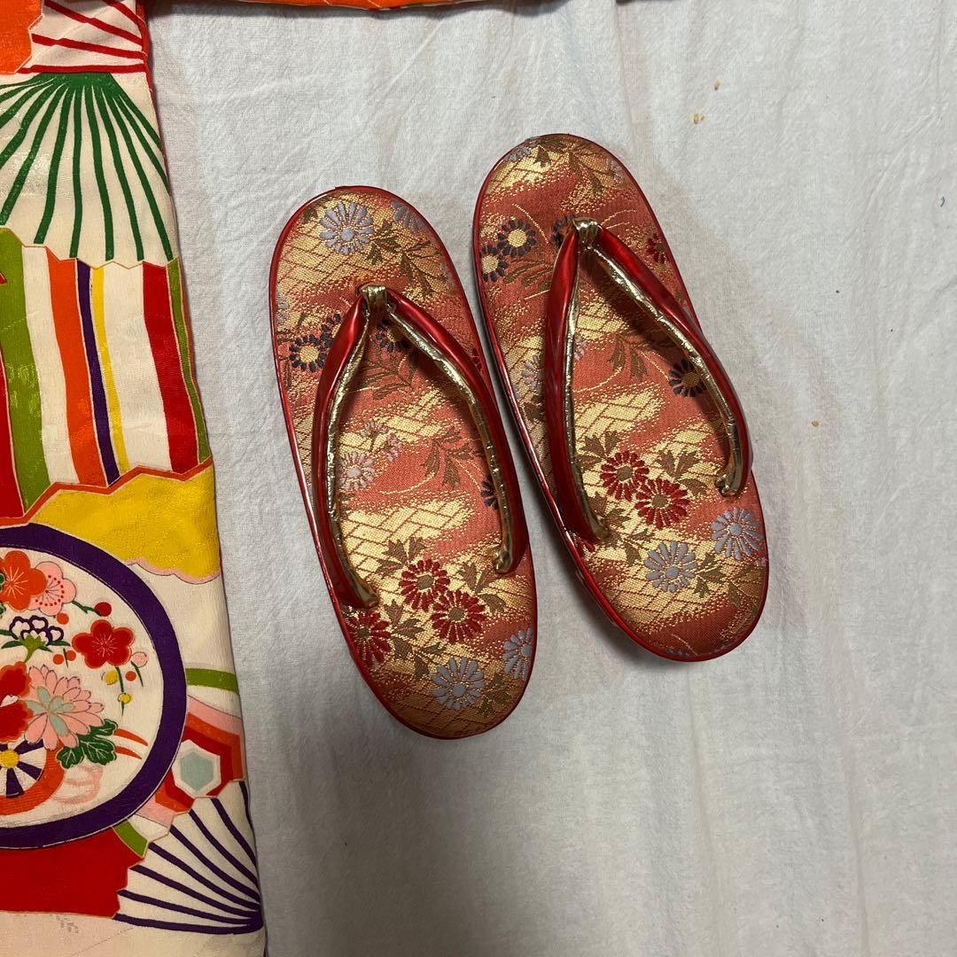 七五三　5歳　7歳　女の子　正絹　アンティーク