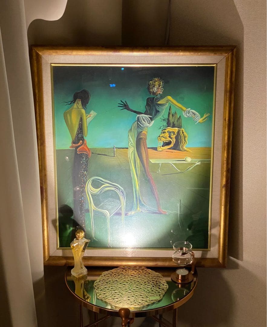 美術館展示歴あり　サルバドール・ダリ『薔薇の頭の女』レプリカント 額装付き