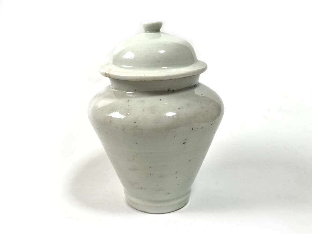 骨董　アンティーク　白磁　有蓋壺　沈香壺　古伊万里　白磁　李朝　蓋付壺
