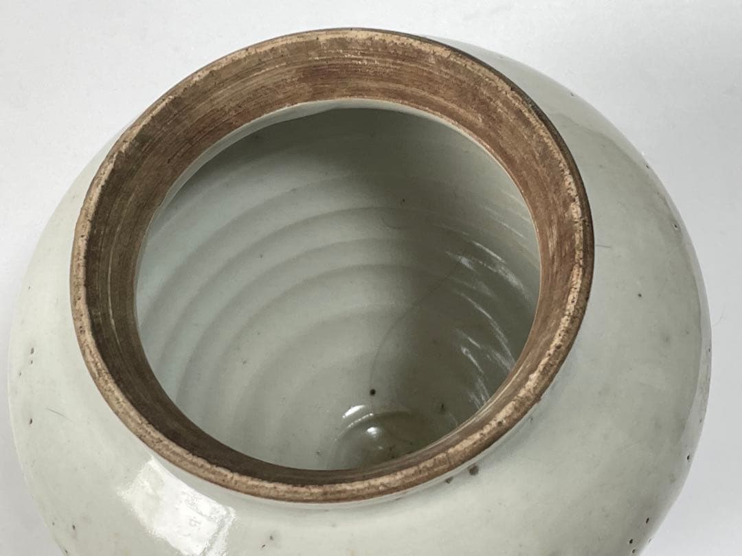 骨董　アンティーク　白磁　有蓋壺　沈香壺　古伊万里　白磁　李朝　蓋付壺