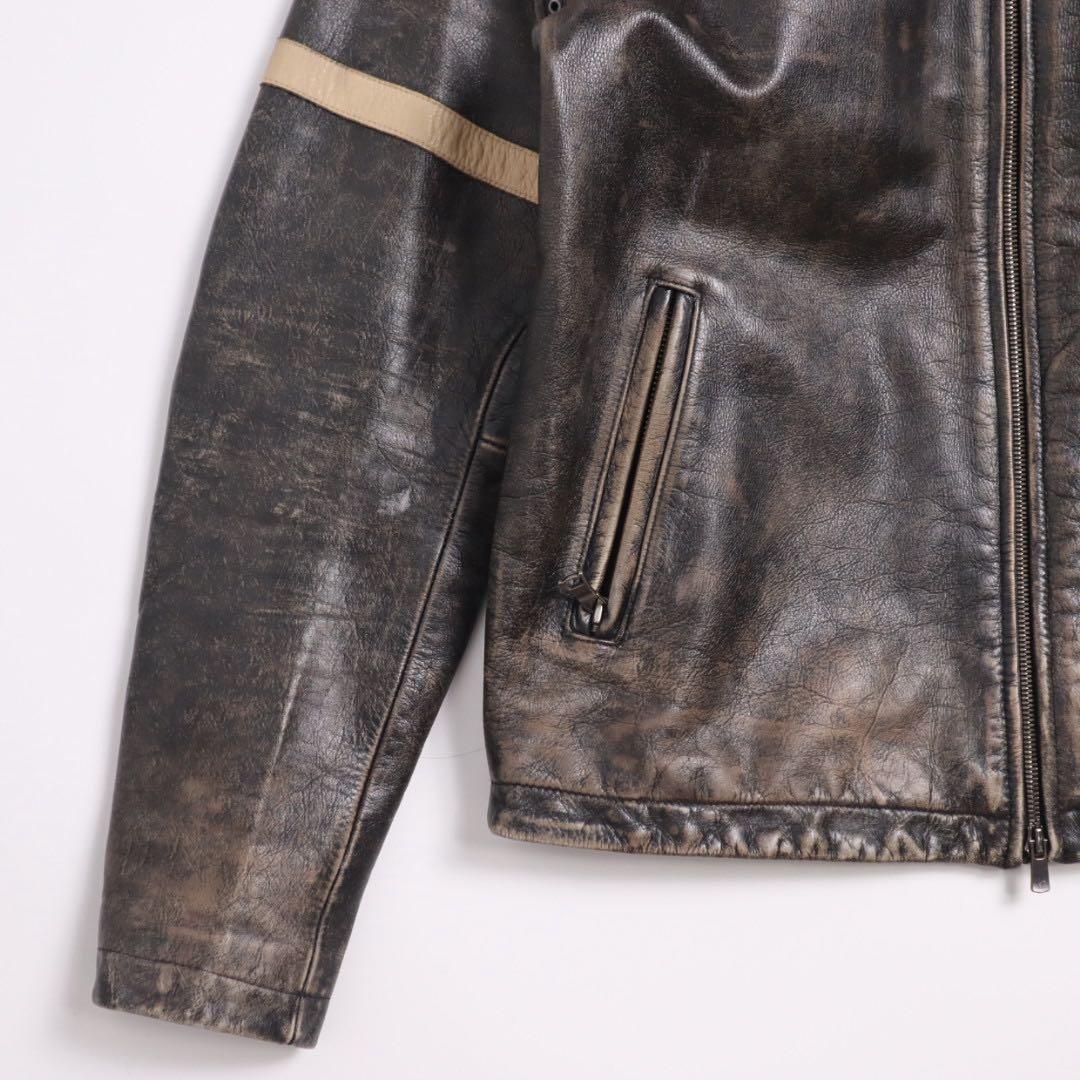 BANANA REPUBLIC vintage加工 ライダース レザージャケット