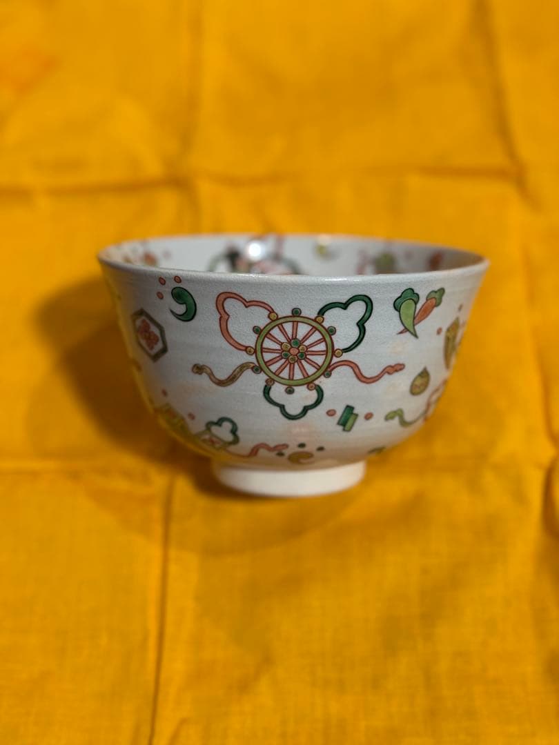 三浦竹泉「色絵宝尽し　茶碗」　友箱　茶道具