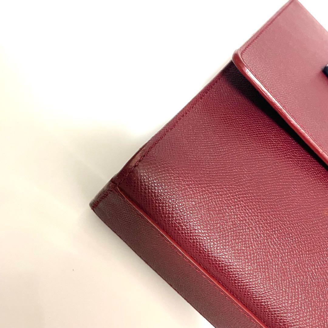 BVLGARI レザー ワインレッド チャーム ビジネスバッグ ブリーフケース