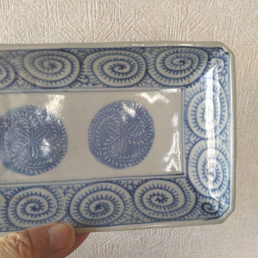 《新春セール！》古伊万里切込焼蛸唐草長皿二客