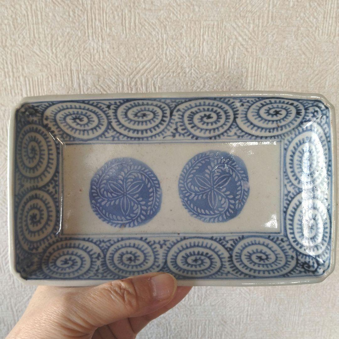 《新春セール！》古伊万里切込焼蛸唐草長皿二客