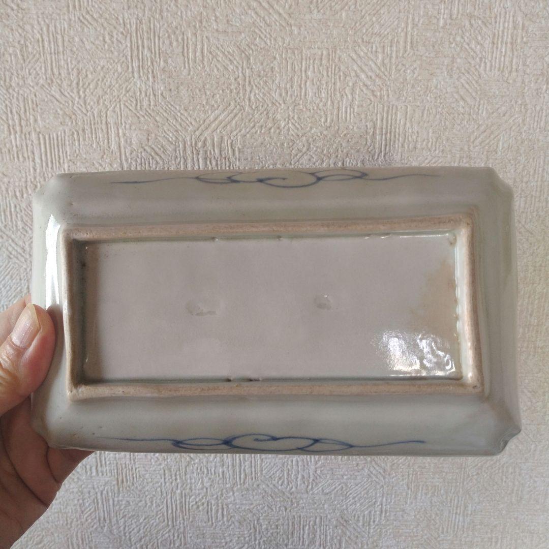 《新春セール！》古伊万里切込焼蛸唐草長皿二客