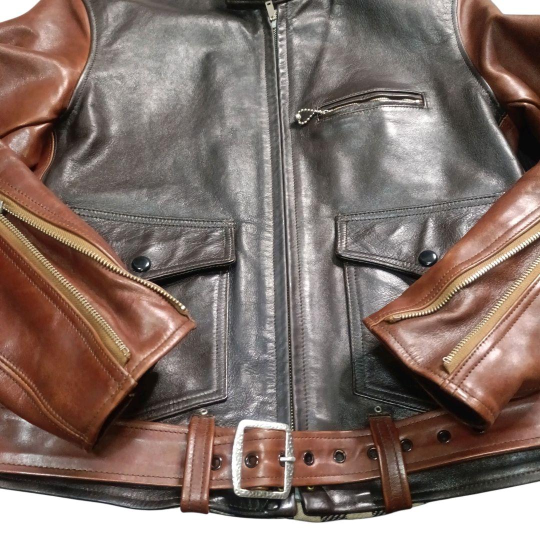 ✨The REAL McCOY'S ホースハイド ベルト付 シングルライダース