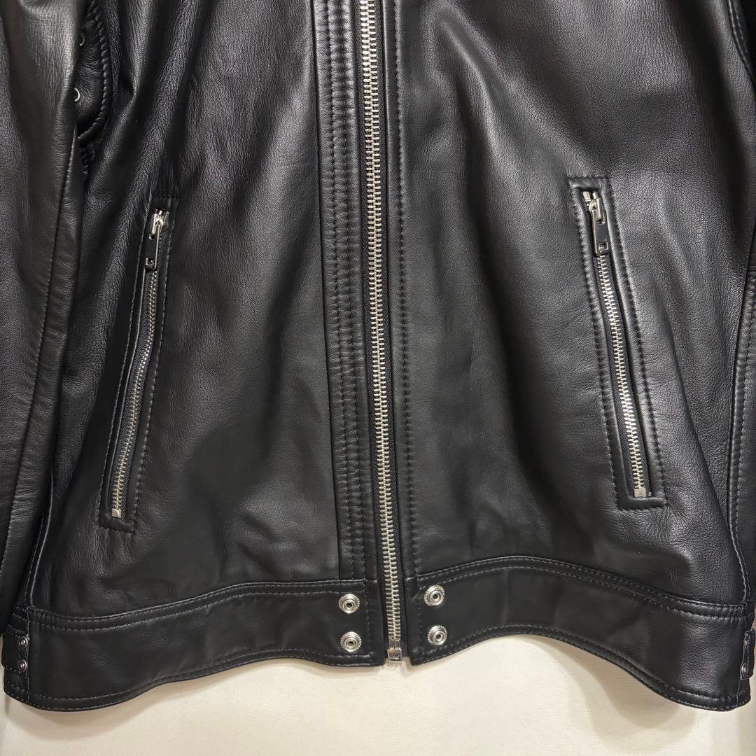美品 DIESEL L-SHIRO JACKET 羊革 ライダースジャケット L