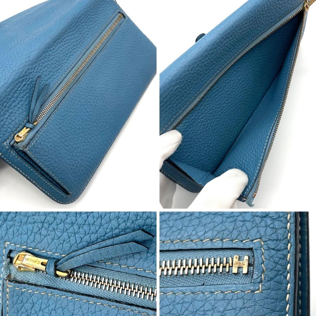 【masako 様】エルメス　ドゴン　ロング　長財布　トゴ　ブルー　□M