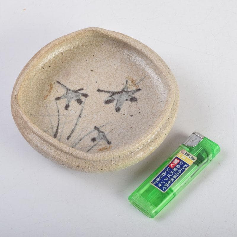 北大路魯山人作　志野焼　絵志野　鉄絵花草文　皿　五客　時代箱　M　8880