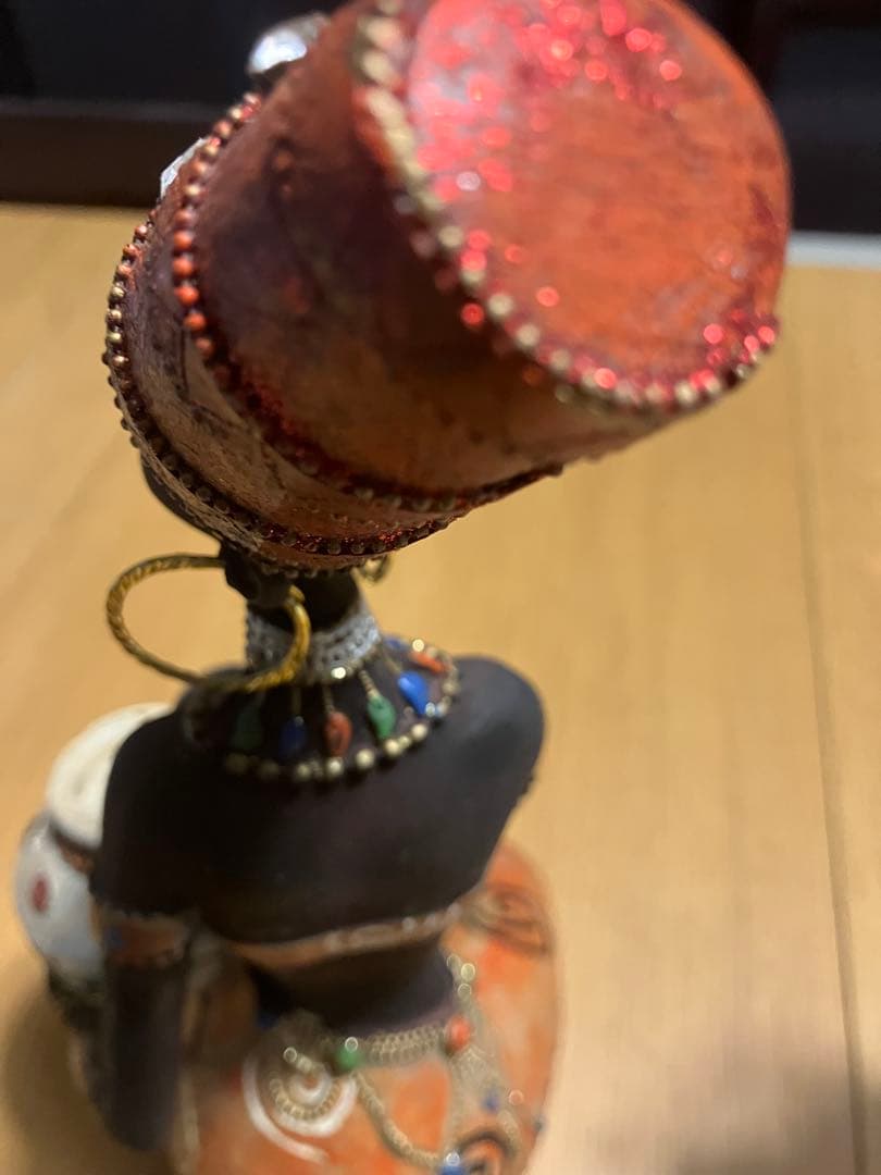 アフリカンスタイル 陶器 置物 2点セット