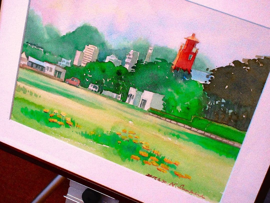 水彩画 額縁付き