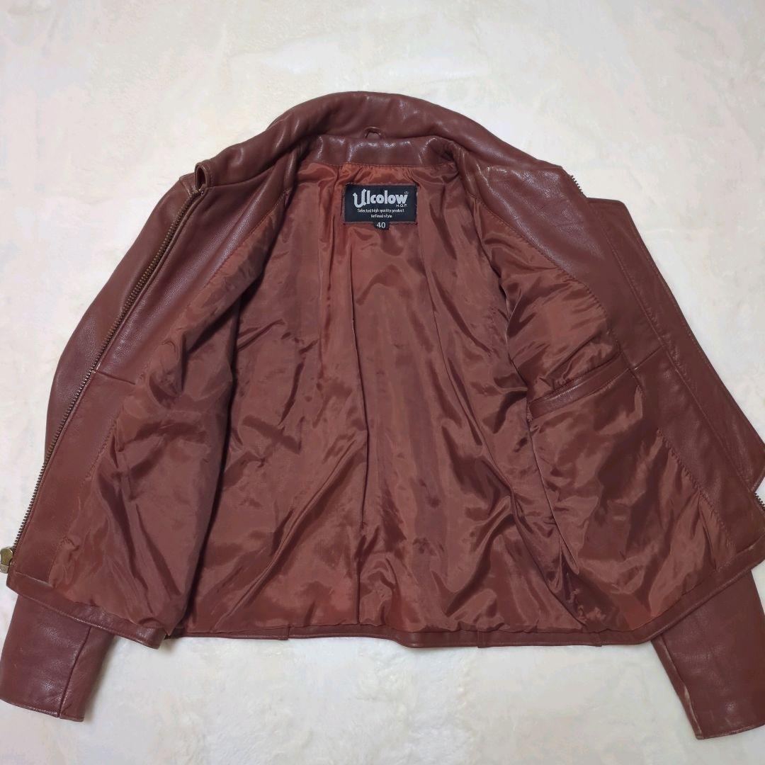 ulcolow アルコロウ レザージャケット ライダース 牛革 カウスキン 茶色