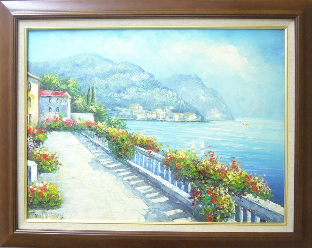 絵画 作者不詳 サイン入り 肉筆油絵 風景画 プライベートハーバー