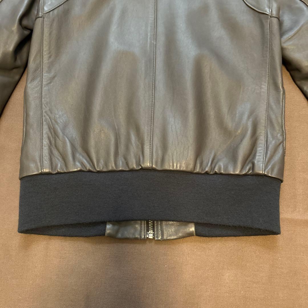 ヒステリックグラマー　グレー　レザー シングルライダースジャケット