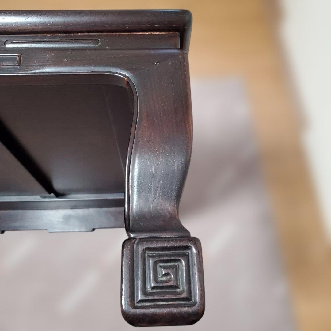 【現地受渡】紫檀製ダークブラウン座卓 縦80cm×横121cm×高さ33cm