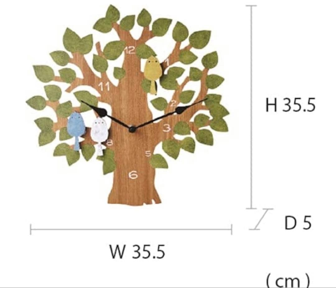 インターフォルム　掛時計　小鳥振り子付きムーブメント時計　トゥルル