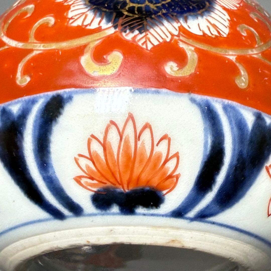 古伊万里　赤絵草花文様急須　アンティーク　ティーポット　桐箱付　江戸後期　大聖寺