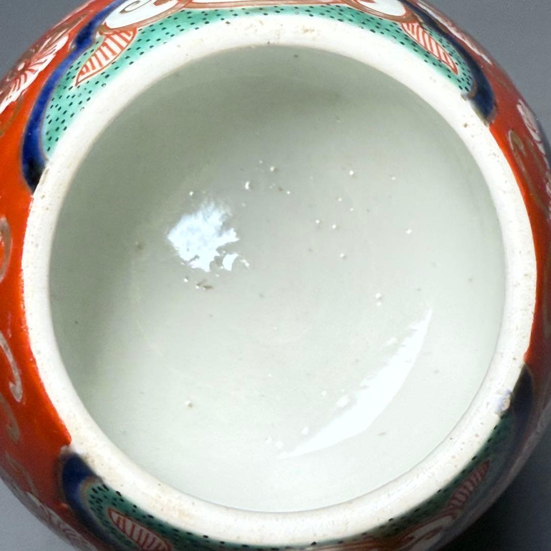 古伊万里　赤絵草花文様急須　アンティーク　ティーポット　桐箱付　江戸後期　大聖寺