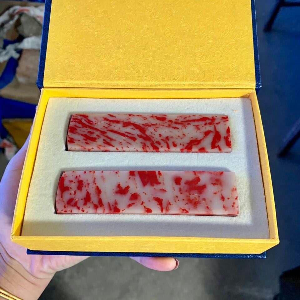 希少鶏血石 鶏血石(2点)  骨董品 石印材 【2枚】