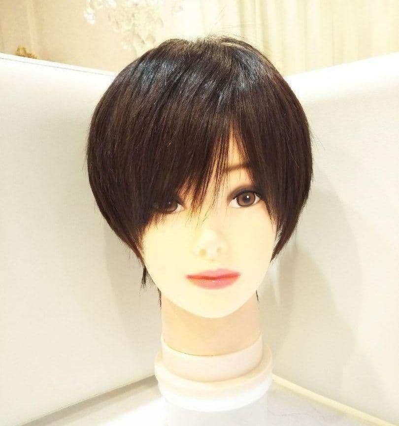 人毛100%ウィッグ総手植えつむじ地肌✨中島健人❣️さら艶髪！美人ショート✨