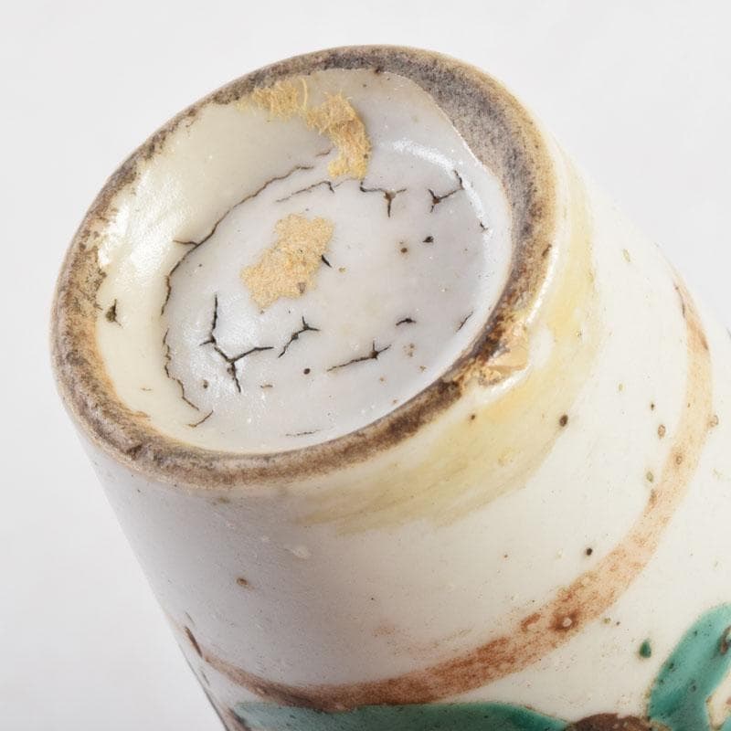 中国　支那　三彩　花文瓶　花瓶　唐木台付　時代箱　C　9013