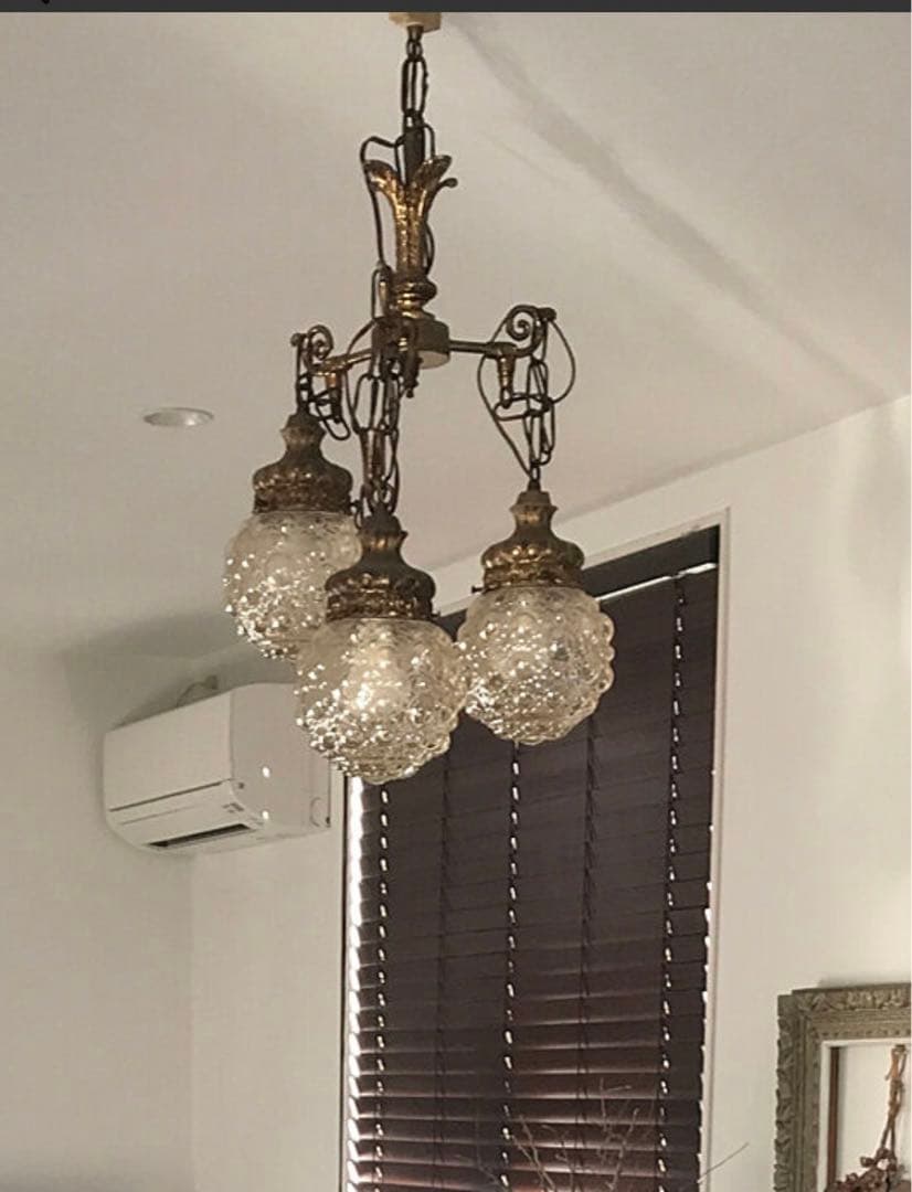 ヴィンテージ3灯バブルガラス　ペンダントライト