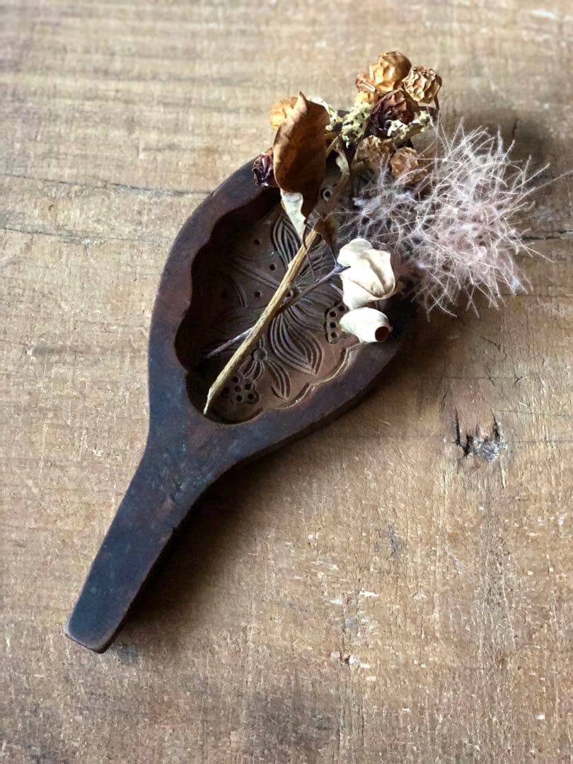 李朝　菓子型　4個まとめて 古民藝　木彫　木型　ブロカント