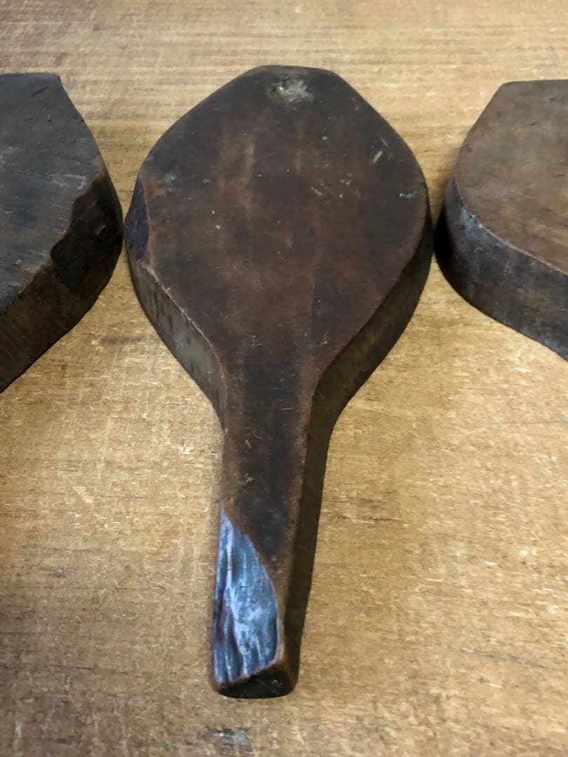 李朝　菓子型　4個まとめて 古民藝　木彫　木型　ブロカント