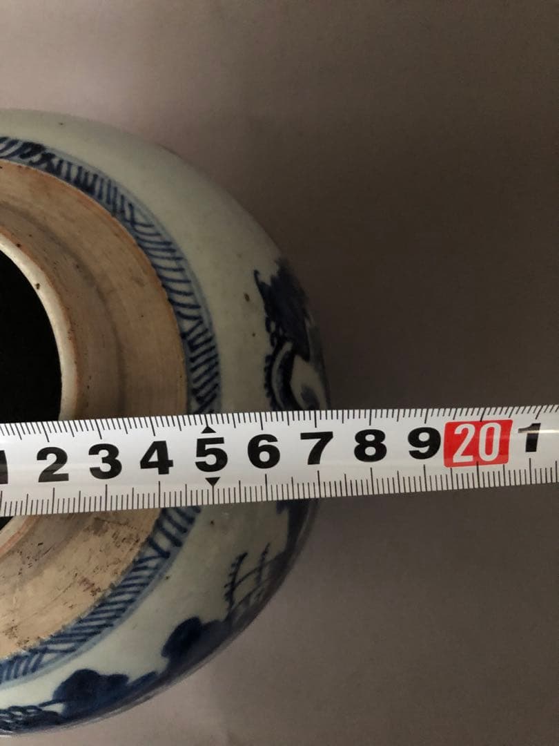 中国骨董　陶器　青花紋　壺　清朝　1985年香港スタンレーにて購入