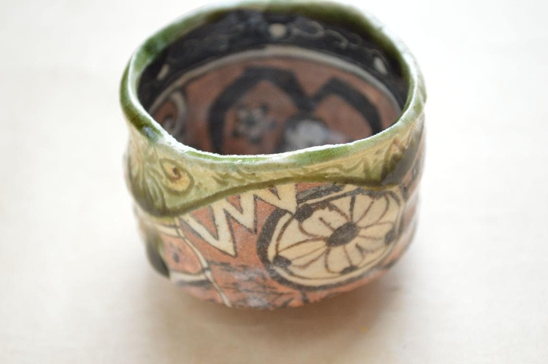 深見文紀作　漫画織部 バニーガール文　ぐい呑　共箱