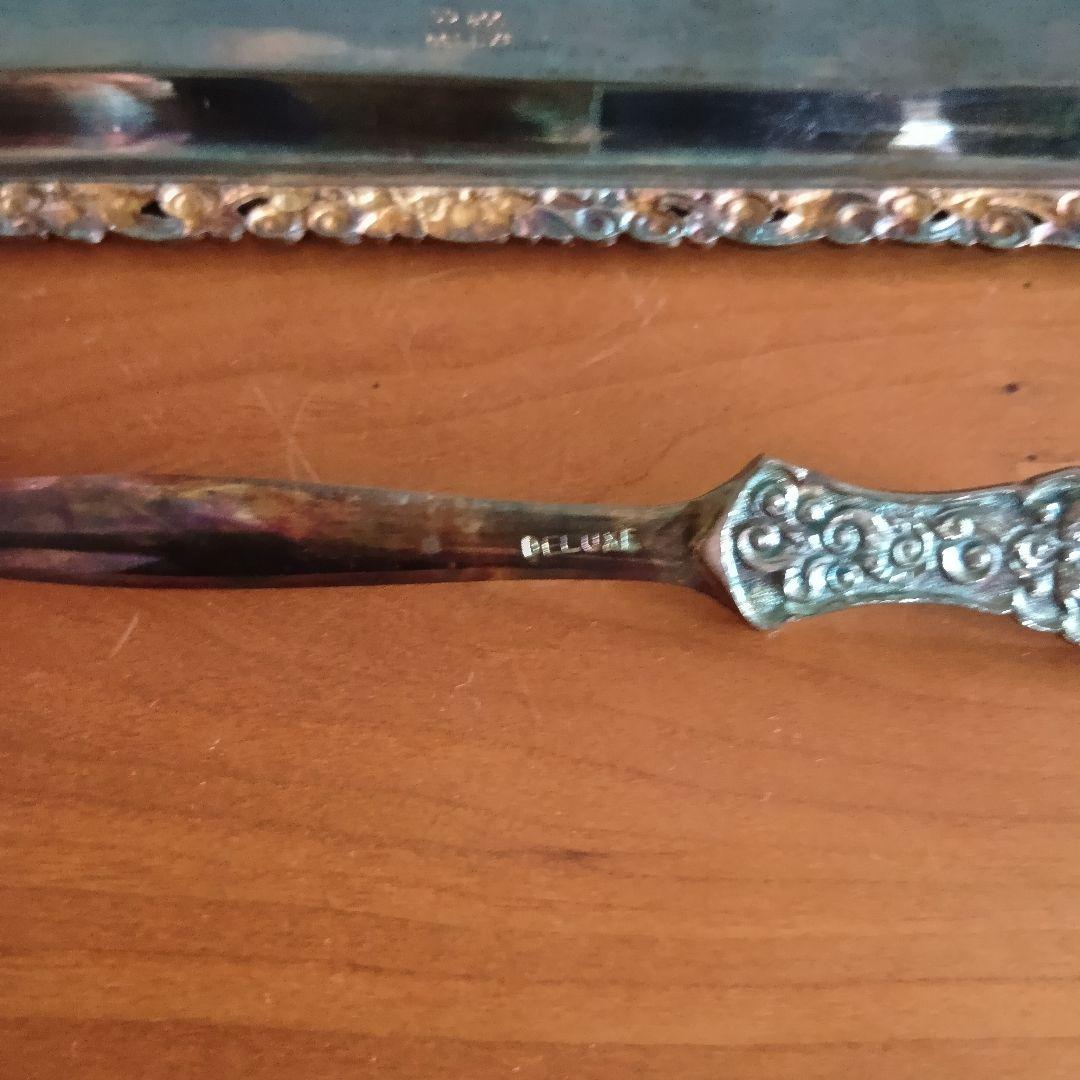 UD 800 DELUXE 銀製品　プレート・ナイフ　インドネシア　アンティーク