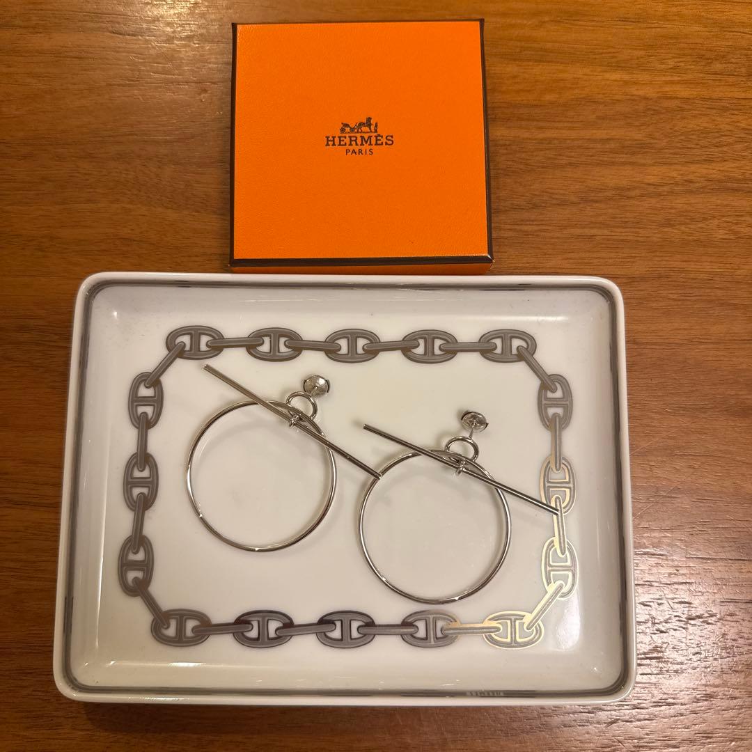 エルメス　エシャペ　フープピアス　MM シルバー