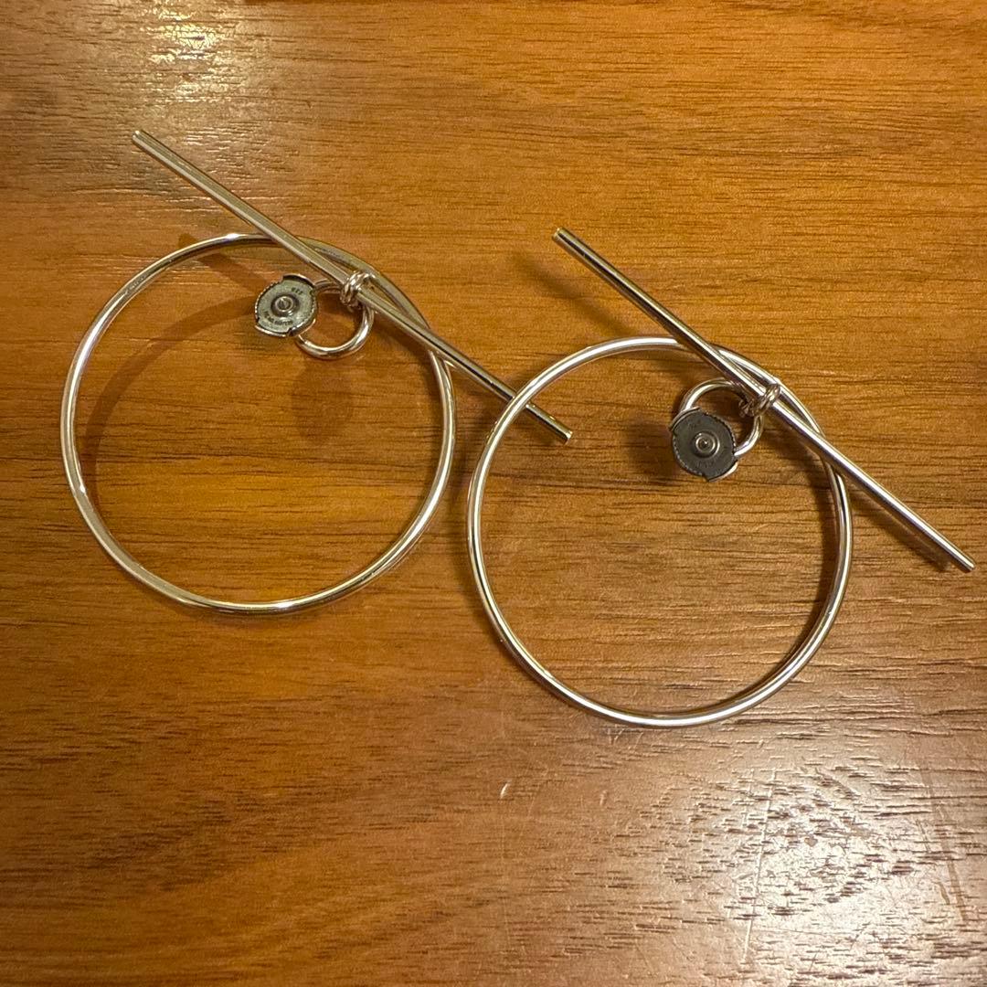 エルメス　エシャペ　フープピアス　MM シルバー