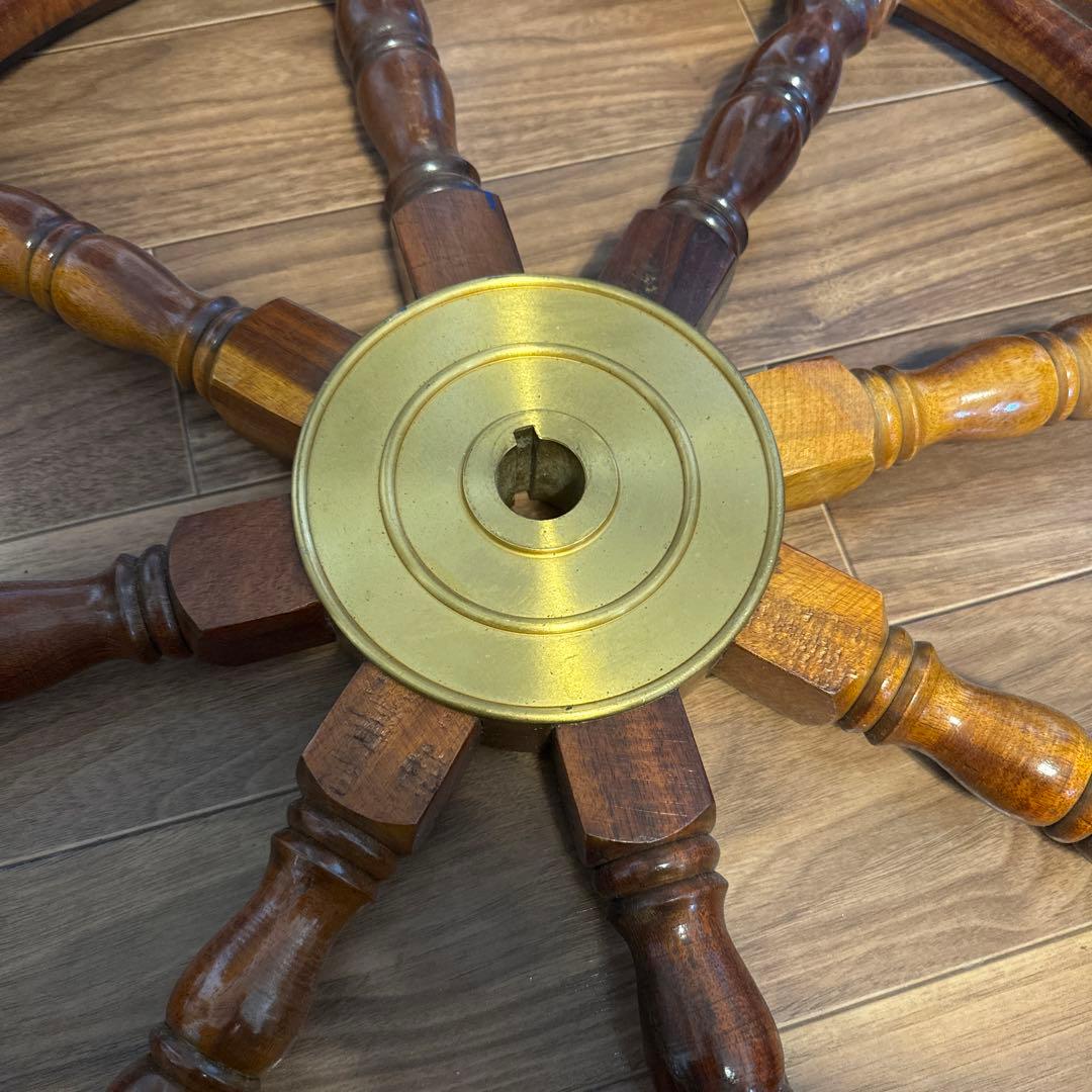 【在庫セール開催中！】木製 舵輪デザイン インテリア　（ 直径約92cm）