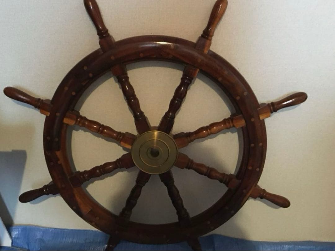 【在庫セール開催中！】木製 舵輪デザイン インテリア　（ 直径約92cm）