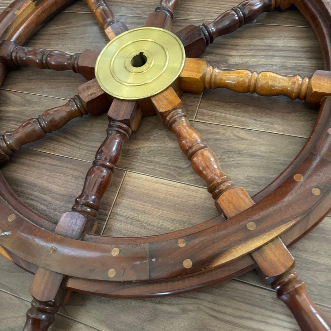【在庫セール開催中！】木製 舵輪デザイン インテリア　（ 直径約92cm）