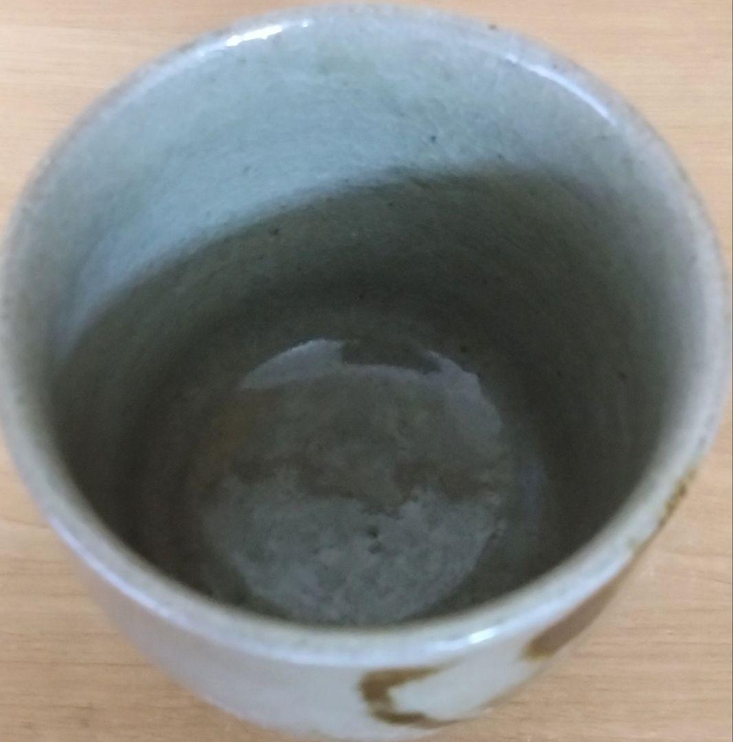 人間国宝　濱田庄司作　益子焼　鉄絵とうきび紋湯呑　湯呑