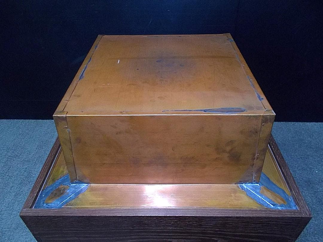 茶道具 置炉セット 釜師/佐藤浄清 霰鹿地紋茶釜 釜環 未使用五徳 送料込み