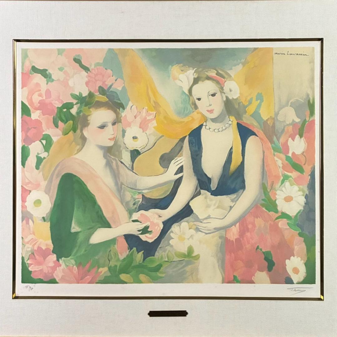 マリー・ローランサン「天使の娘」リトグラフ お洒落な額装 フランス