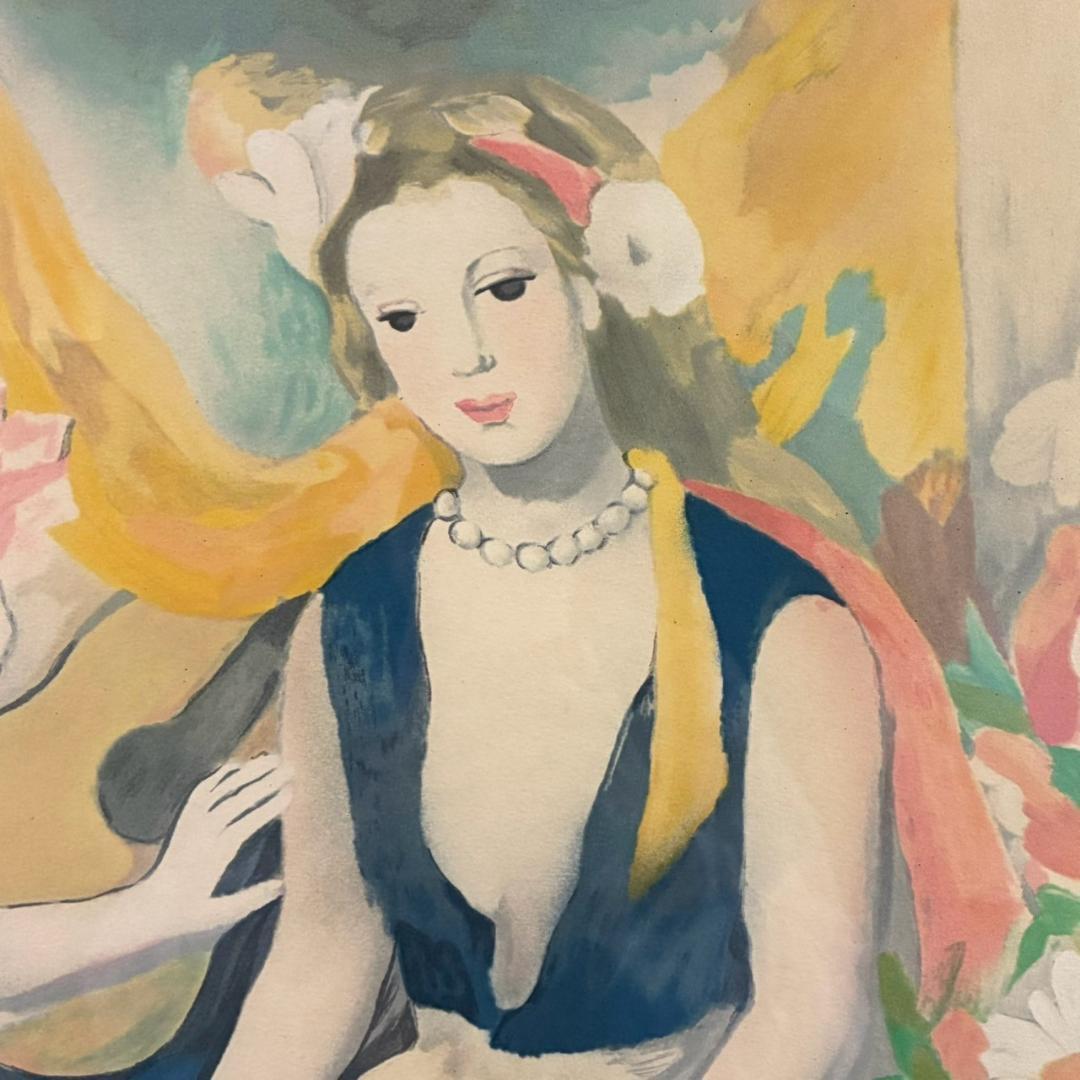 マリー・ローランサン「天使の娘」リトグラフ お洒落な額装 フランス