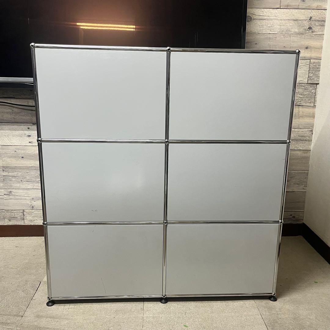 ★〜12/4迄★USMハラー 鍵付 ガラス扉 ２列３段 , lightgray