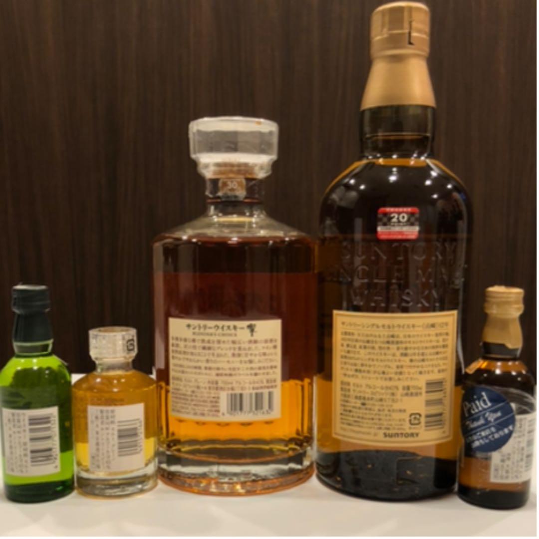 6本セット : 響21年、山崎12年、響、山崎12年、白州12年、響17年